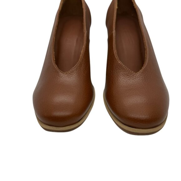 Rachel Comey Cognac Falk Pump Block Heel Leather Size 6.5 Neutral Minimalist EUC - Picture 5 of 12